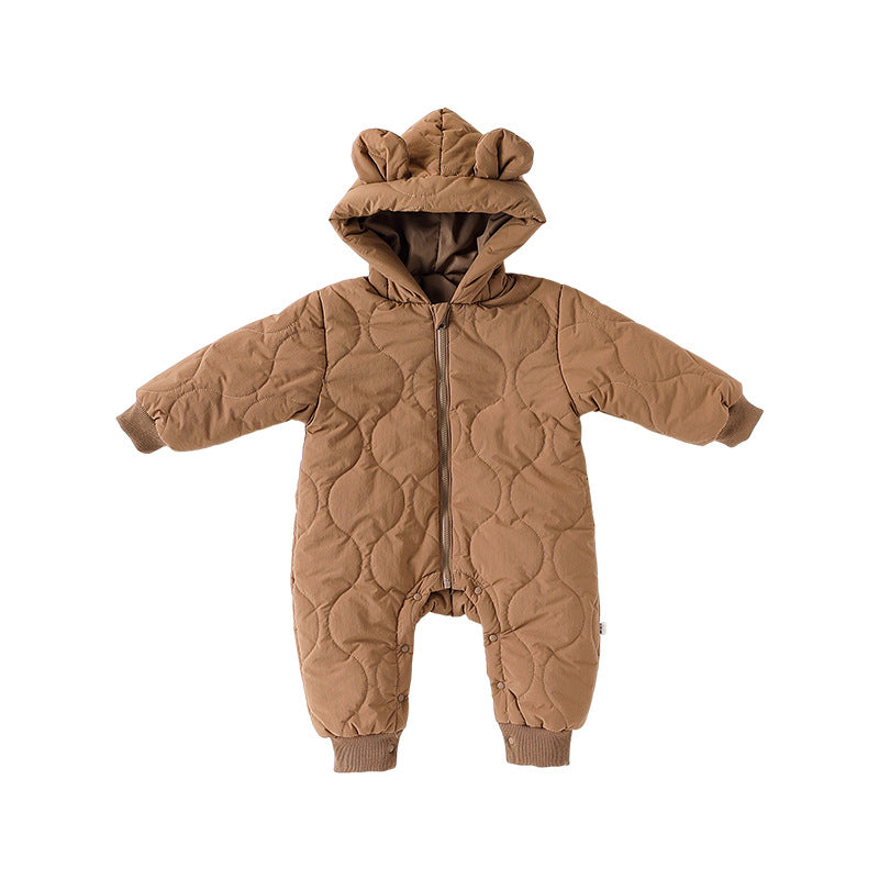 Baby Clothes Autumn And Winter Cotton-padded Jumpsuit Newborn Warm Windproof Hooded Cotton-padded Jacket For Boys And Girls