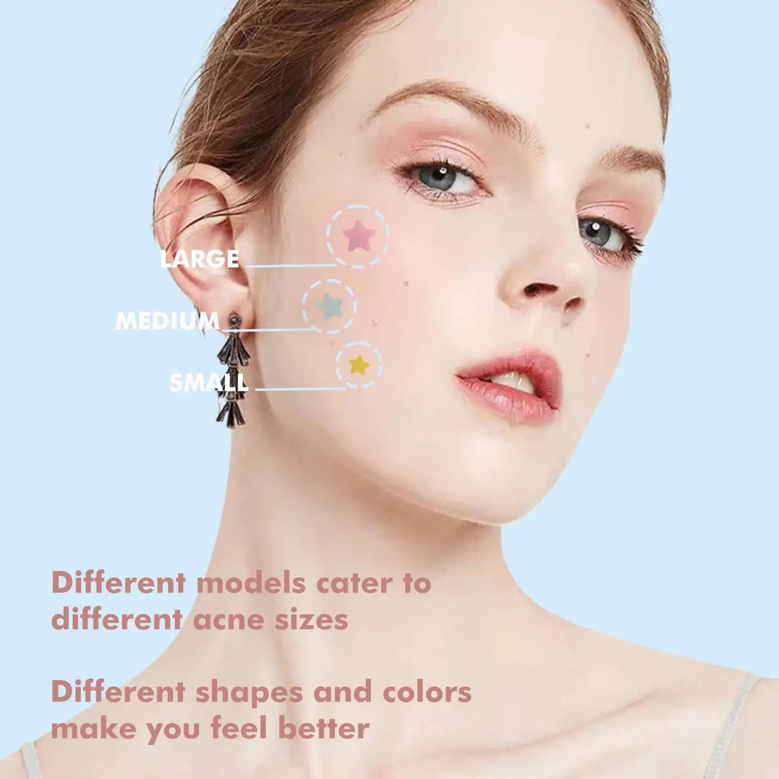 280 Pimple Patches - Gentle, Non-Irritation Acne Patches, Acne Treatment Pimple Patches - Star-Shaped Multi-Color Patches, Water